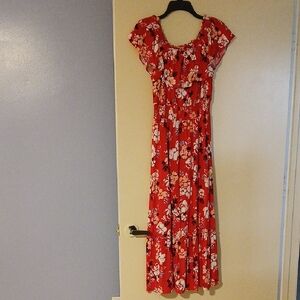 Charter Club Red Floral Maxi Dress